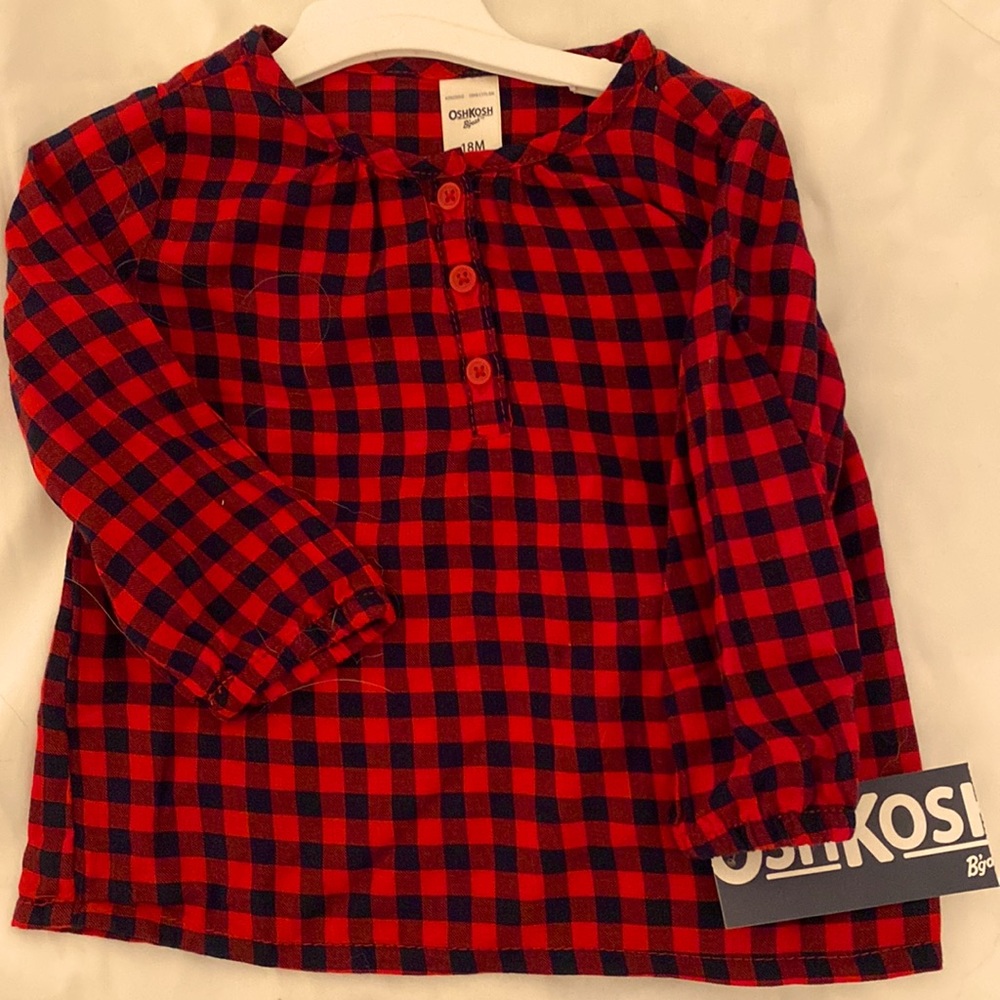 NWT Buffalo checked plaid shirt . Brand OshKosh size 18 months